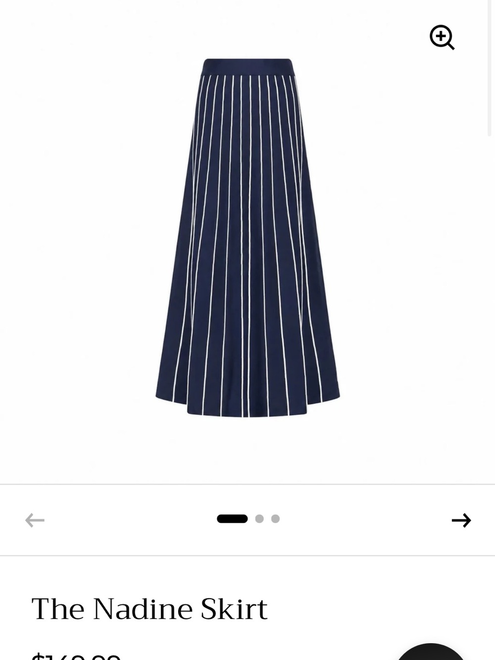 NWT Aleeza Paris XS stunning SKIRT only Black & White Vertical Stripe Knit